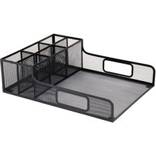 Mind Reader Serving Tray Countertop Organizer 7 Compartment(s) - 5.50" Height x 11.50" Width x 14.75" Length - Counter - Portable, Lightweight, Durable, Easy to Clean - Black - Metal Mesh - 1 Each