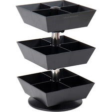 Mind Reader Anchor 12-Compartment Tea Carousel 12 Compartment(s) - 3 Tier(s) - 11.50" Height x 6.75" Width x 6.75" Depth - Counter - Durable, Easy to Clean - Black - Plastic - 1 Each