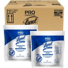 Lysol Professional Disinfecting Wipes Lemon & Lime Blossom Scent - Disinfectant, Pre-moistened - White - 2 / Carton