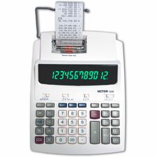 Victor 12-Digit Thermal Printing Calculator Thermal - 12 Digits - LED - White - 1 Each