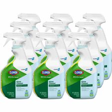 CloroxPro&trade; EcoClean Glass Cleaner Spray 32 fl oz (1 quart) - Streak-free, Paraben-free, Ammonia-free, Dye-free, Phthalate-free, Solvent-free, Fume-free, Chemical-free - Green, Blue - 9 / Carton
