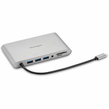 Kensington UH1440P USB-C Dual Video Mobile Dock for Notebook, Tablet, Smartphone, Monitor - Memory Card Reader - SD, microSD - USB Type C - 2 Displays Supported - Full HD - 1920 x 1080 - 3 x USB Ports - USB Type-A - USB Type-C - 1 x RJ-45 Ports - Network