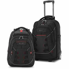 Samsonite Tectonic Nutech Carrying Case Rugged (Backpack) for 11" to 15.6" Notebook, Tablet, Water Bottle, Umbrella - Black Water Resistant - 1680D Ballistic Polyester Body - Nylon, Polyester Exterior Material - Handle, Shoulder Strap, Telescoping Handle