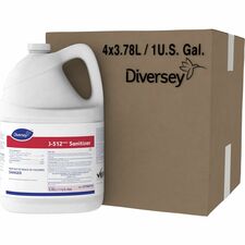 Diversey J-512 Sanitizer Concentrate - 128 fl oz (4 quart) - 7.9 pH - Quaternary Scent - Rinse-free, Kosher - Red - 4 / Carton