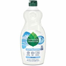 Seventh Generation Free/Clear Natural Dish Liquid Concentrate - 19 oz (1.19 lb) - Non-toxic, Petroleum Free, Hypoallergenic, Bio-based, Kosher, Gluten-free - Clear, Multi - 1 Each