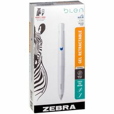 Zebra Pen bLen Retractable Gel Pens 0.7 mm Medium Pen Point - Retractable - Blue Ink - 1 Dozen
