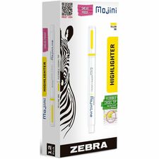 Zebra Pen Mojini Single Ended Highlighters 4 mm Chisel Marker Point - Yellow Ink - 1 Dozen