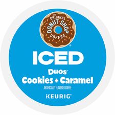The Original Donut Shop&reg; K-Cup Iced Duos Cookies and Caramel Coffee Compatible with Keurig Brewer - Ice Coffee - Medium - K-Cup - Cookies + Caramel - 24 / Box
