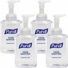 PURELL&reg; Hand Sanitizer Foam 1.09 lb - Pump Bottle Dispenser - Kill Germs - Hand, Skin - Clear - Quick Drying, Fragrance-free - 4 / Carton