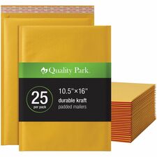 Quality Park Bubble Mailers Bubble - 10 1/2" Width x 15" Length - Strip - Brown Kraft - 25 / Box