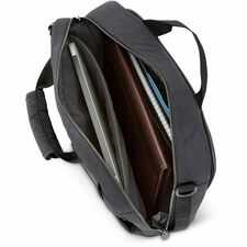 Samsonite HEATHER Carrying Case (Briefcase) for 15.6" Notebook, Pen, Key, Tablet - Black Water Resistant - Ripstop Polyester Body - Tricot Interior Material - Handle, Shoulder Strap - 1 Each