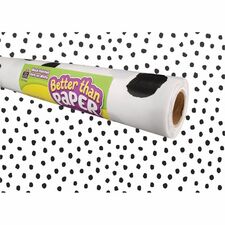 Teacher Created Resources Better Than Paper Board Roll Bulletin Board, Classroom - 48" Width x 12 ft Length - Black Dots on White - 1 Roll