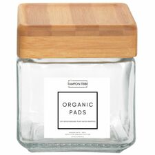 Tampon Tribe Spa Display Jars for Tampons Clear - Tempered Glass, Bamboo - 4 / Carton
