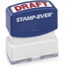 Trodat Stamp-Ever Pre-Inked DRAFT HERE Stamp DRAFT - 0.55" Impression Width x 1.50" Impression Length - Red - 1 Each
