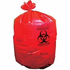 Heritage Healthcare Can Liners 33 gal Capacity - 33" Width x 39" Depth x 1.30 mil (33 Micron) Thickness - Low Density - Red - Resin, Linear Low-Density Polyethylene (LLDPE), Plastic - Can - 150 / Carton
