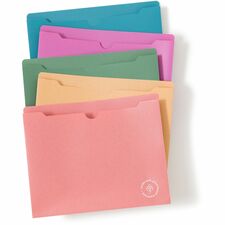 U Brands U-Eco Straight Tab Cut Letter File Jacket 8 1/2" x 11" - 1" Expansion - 1 Pocket(s) - Poly - Assorted - 0% Recycled - 10 / Pack
