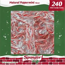 Spangler Peppermint Candy Canes Peppermint - Individually Wrapped, Gluten-free - 240 /Box - 8 / Carton