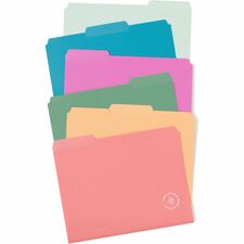 U Brands U-Eco 1/3 Tab Cut Letter Top Tab File Folder 8 1/2" x 11" - Assorted Tab Position - Poly - Assorted - 0% Recycled - 24 / Pack