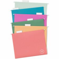 U Brands U-Eco 1/5 Tab Cut Letter Hanging Folder 8 1/2" x 11" - 1/2" Expansion - Poly - Assorted - 0% Recycled - 12 / Pack