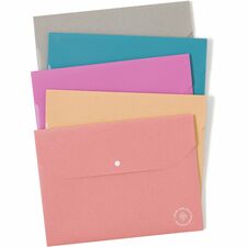 U Brands U-Eco Letter File Pocket 8 1/2" x 11" - 1 Pocket(s) - Poly - Assorted - 0% Recycled - 10 / Pack