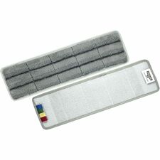 Unger OmniClean Microfiber Mop Pads Rectangle16" Length - Durable - MicroFiber, Polyester - Green, Black - 5 / Carton