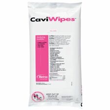 Caviwipes Disinfectant Wipe Concentrate - 9" Length x 7" Width - Durable, Easy to Use - White, Light Blue, Black - 45/Pack - 20 / Carton