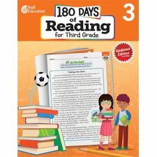 Shell Education 180 Days of Reading for Third Grade, 2nd Edition Printed Book Grade 3 - English