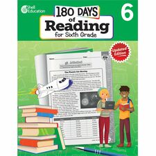 Shell Education 180 Days of Reading for Sixth Grade, 2nd Edition Printed Book Grade 6 - English