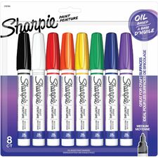 Sharpie Oil-Based Paint Markers Medium Marker Point - Assorted Ink - Oil Based - Metal Barrel - 8 / Pack