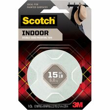 Scotch Mounting Tape 6.25 ft Length x 0.50" Width - White - Foam - 1 Roll