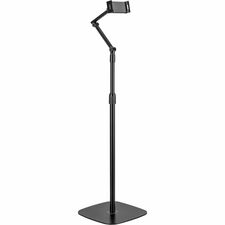 Kantek Adjustable Universal Tablet/Phone Floor Stand Up to 12.90" Screen Support - Floor - Aluminum, Steel, Plastic - Black