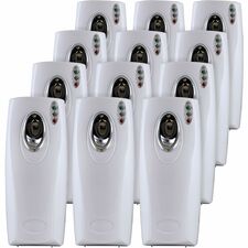 Claire Metered Air Freshener Dispenser 0.13 Hour, 0.25 Hour, 0.50 Hour - Wall - 2 x C Battery - 12 / Carton - White