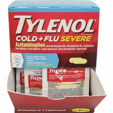 Tylenol Cold & Flu Severe Single-Dose Packets For Tylenol Cold, Flu, Fever, Body Ache, Pain, Headache, Sore Throat, Nasal Congestion, Cough - 2/Packet - 30 / Box