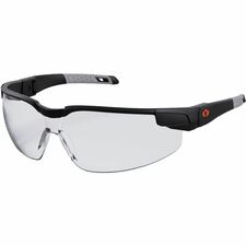 Ergodyne Skullerz Dellenger Safety Glasses Recommended for: Indoor - Ultraviolet, Sun, Impact, UVA, UVB, UVC Protection - Clear Lens - Matte Black Frame - Adjustable Temple, Impact Resistant, Rimless, Lightweight, Comfortable, Flexible Frame, Non-slip, UV
