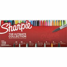 Sharpie Ultimate Permanent Marker Fine Marker Point - Assorted Ink - 115 / Box