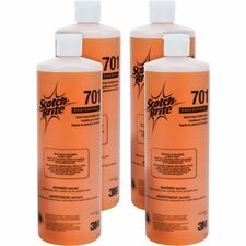 Scotch-Brite Quick Clean Griddle Liquid 701 32 fl oz (1 quart) - Caustic-free, Odor-free - Orange Bottle - 4 / Carton