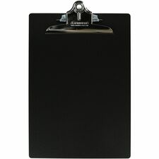 Saunders Smooth Aluminum Clipboard Storage for Paper - 8 1/2" x 11" Sheet Size - Aluminum - Black - 1 Each