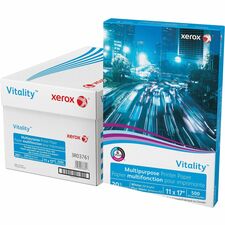 Xerox Vitality Multipurpose Printer Paper 92 Brightness - 11" x 17" - 20 lb Basis Weight - 75 g/m&#178; Grammage - ColorLok Technology, Jam-free, Plain - White - 500 Sheets per Ream - 5 / Carton