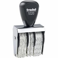 Trodat Size 2 Rubber Date Stamp Date Stamp - 0.19" Impression Length - 4 Bands - Gray - Rubber, Steel - 1 Each