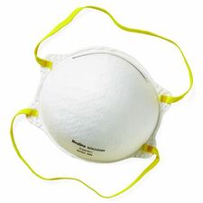 Medline Cone-Style N95 Surgical Respirator Masks Recommended for: Surgical - Regular - Airborne Particle, Flying Particle Protection - Polyester, Metal - White - Fluid Resistant, Disposable, Latex-free - 20 / Box