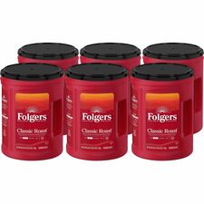 Folgers&reg; Ground Classic Roast Coffee Medium - 40.3 oz Per Canister - Ground - Mountain Grown, Classic Roast - Kosher - 6 / Carton