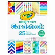 Crayola Pastel Cardstock Greeting Card, Gift, Cardmaking, Decoration - 25 Piece(s) - Patterns - Pastel - 25 / Pack