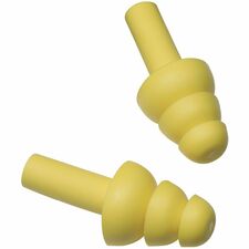 3M E-A-R UltraFit Earplugs w/ Case Recommended for: Ear - 25 - Noise Reduction Rating Protection - Polymer - Yellow - Uncorded, Comfortable, Triple Flange, Washable, Durable - 100/Box - 4 / Carton