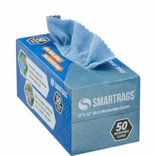 Monarch Smart Rags Microfiber Cloths For Automotive, Office, Healthcare, Household, Garage, Breakroom, Hospital, Industry - Reusable, Streak-free, Lint-free, Dirt Resistant, Grime Resistant - Blue - 50 / Box