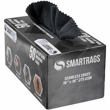 Monarch Smart Rags Microfiber Cloths For Institutional, Automotive, Office, Healthcare, Household, Garage, Breakroom, Factory, Hospital - Heavy Duty, Reusable, Streak-free, Lint-free, Dirt Resistant, Grime Resistant - Black - 50 / Box