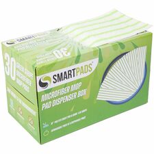 Monarch Microfiber Wet/Dry Mop Pad Refills 5" Width x 18" Depth - Woven, MicroFiber - White/Green - 30 / Box
