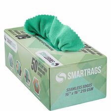Monarch Smart Rags Microfiber Cloths For Automotive, Office, Healthcare, Household, Garage, Breakroom, Factory, Hospital, Industry, Nursing Home - Reusable, Streak-free, Lint-free, Dirt Resistant, Grime Resistant - Green - 50 / Box