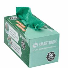 Monarch Smart Rags Microfiber Cloths For Automotive, Office, Healthcare, Household, Garage, Breakroom, Hospital, Industry - Reusable, Streak-free, Lint-free, Dirt Resistant, Grime Resistant - Green - 50 / Box