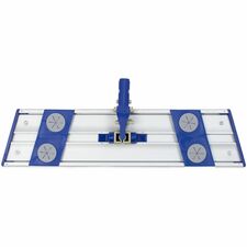 Monarch Smart Rags 18" Lockable Mop Frame Lightweight, Hook & Loop Strip - Black, Silver - Aluminum - 1 Each