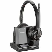 Poly Savi 8220-M Office Stereo DECT 1920-1930 MHz Headset TAA Microsoft Teams Certification - Stereo - USB Type A, RJ-11 - Wired/Wireless - Bluetooth/DECT - 590.6 ft - 32 Ohm - 20 Hz to 20 kHz - Over-the-head, On-ear - Binaural - Supra-aural - Noise Cance